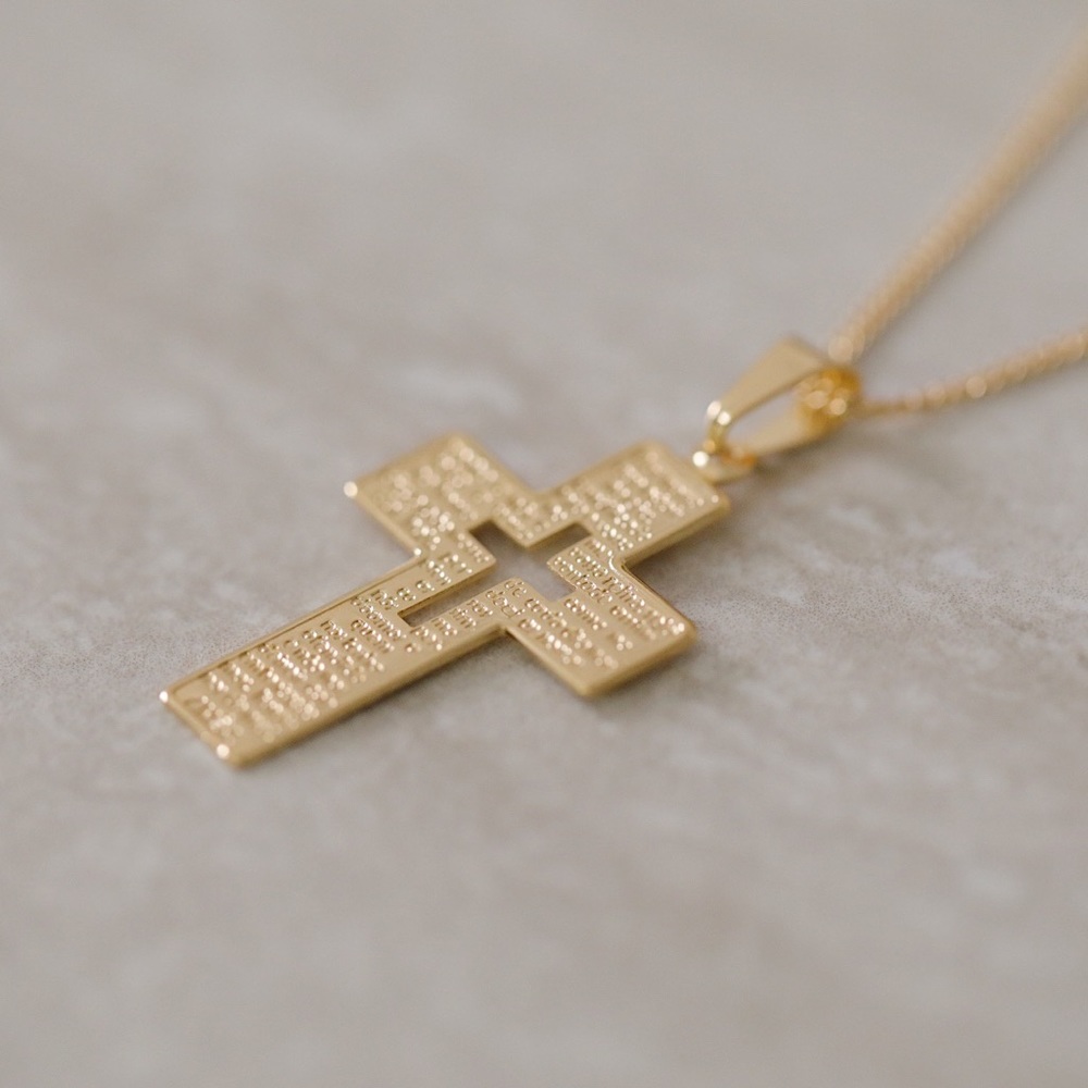 Our Father Prayer Cross Necklace | 18k Gold Filled - Picture 3 of 5